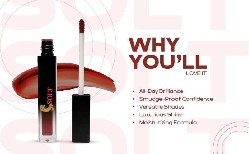SOLT Vegan Long-Lasting Waterproof Matte Lipstick Lipgloss 5ml - Long-Lasting, Lightweight, Non-Transfer, Water & Smudge-Proof - Maroon Shade - Image 5