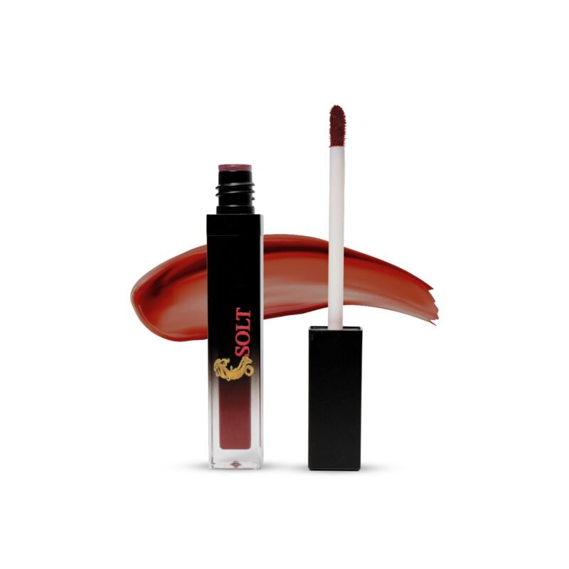 SOLT Vegan Long-Lasting Waterproof Matte Lipstick Lipgloss 5ml - Long-Lasting, Lightweight, Non-Transfer, Water & Smudge-Proof - Maroon Shade